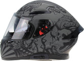 ViPER RS-V95 Full Face Motorcycle Helmet - Skull Grey